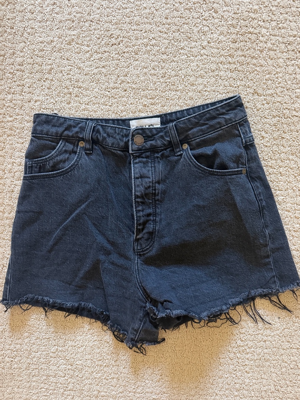 ROLLA'S Black High-Rise Denim Cutoff Shorts